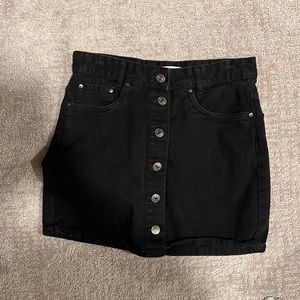 Pull and bear black denim skirt